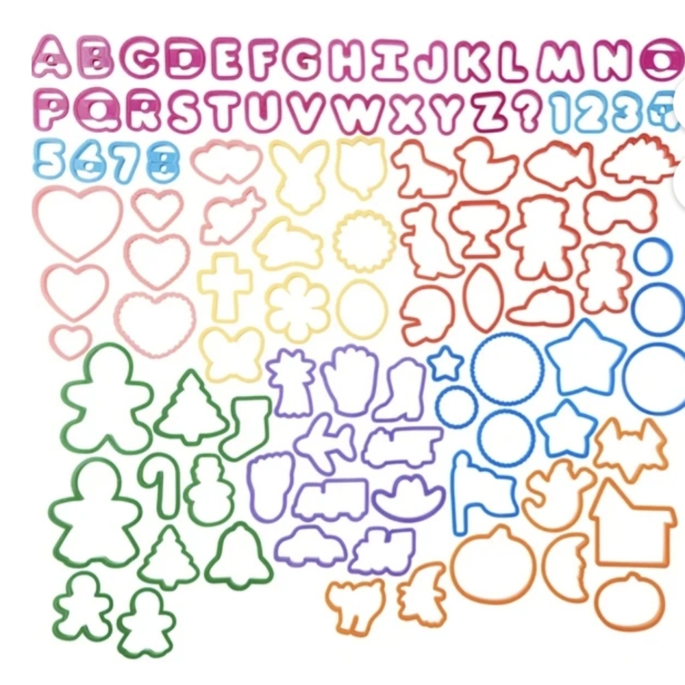 Plastic Baking Cookie Cutters, Wilton 101-Piece Set Alphabet, Numbers & Holiday - Picture 3 of 3